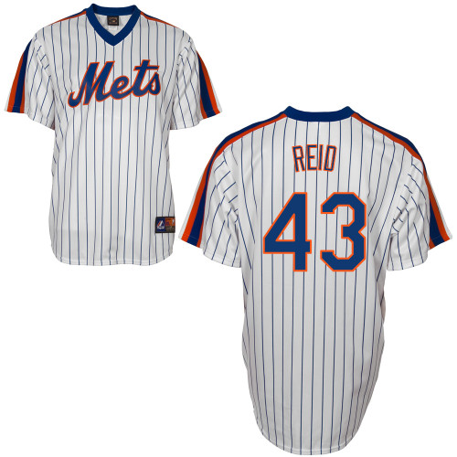 Ryan Reid #43 MLB Jersey-New York Mets Men's Authentic Home Cooperstown White Baseball Jersey